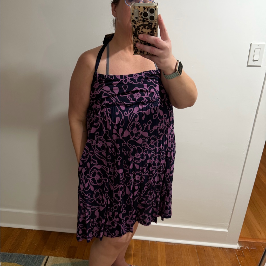 Anthropologie Ric Rac Halter Dress With Empire Waist + Pockets In L